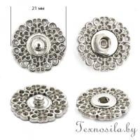 Кнопка пришивная декоративная 21мм цв. никель черный арт. 116 - фото и цены в Минске