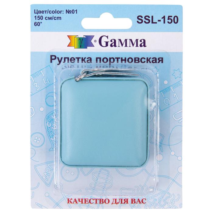 Сантиметровая рулетка Gamma SSL-150 кожзаменитель 150 см голубой - фото и цены в Минске