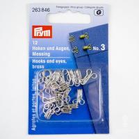 Крючки и петли латунь №3 большие 12 шт. серебристый Prym 263846 - фото и цены в Минске