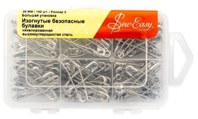 Булавки английские изогнутые, 38 мм, 150 шт Hemline - фото и цены в Минске
