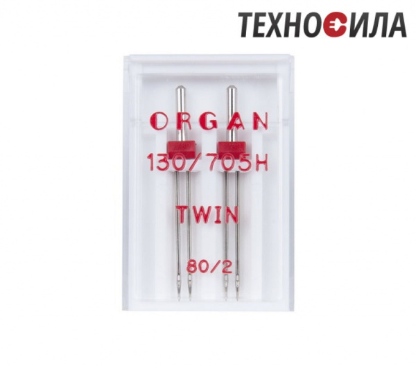 Иглы двойные ORGAN № 80/2 (2 иглы/упаковка) - фото и цены в Минске