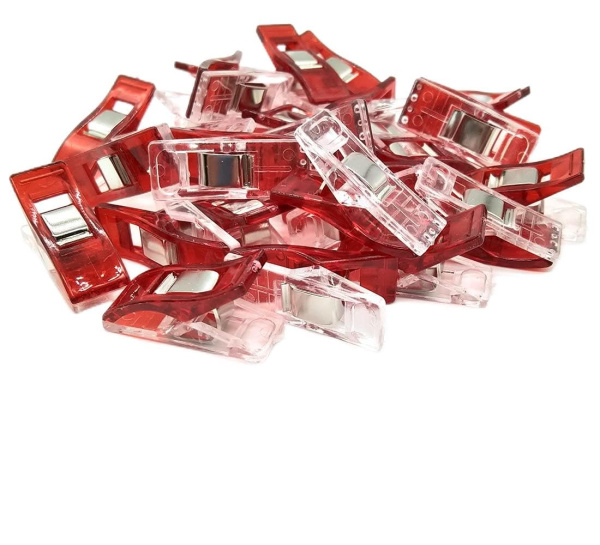 Клипсы для квилтинга 45 штук, 26*10 мм, пластик, красный ER230.S.50 - фото и цены в Минске