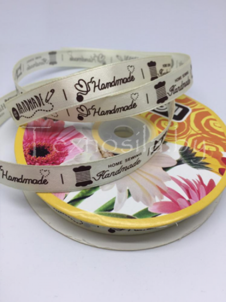 Лента атласная HAND MADE 12мм, намотка 50ярдов (45,72м) - фото и цены в Минске