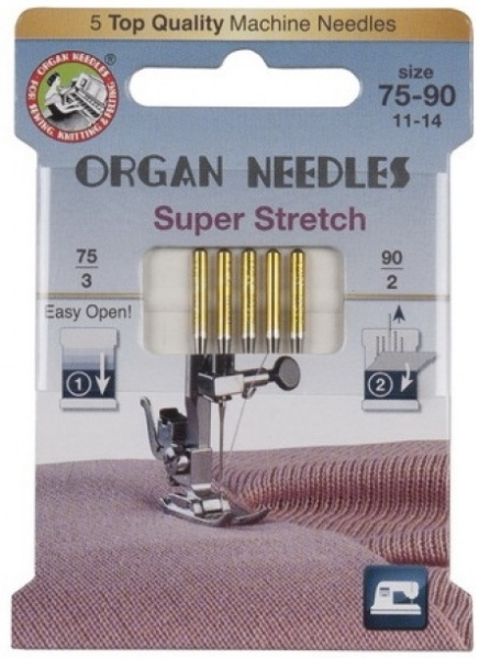 Иглы Супер Стрейч № 75-90 eco (5 игл/упаковка) ORGAN  - фото и цены в Минске