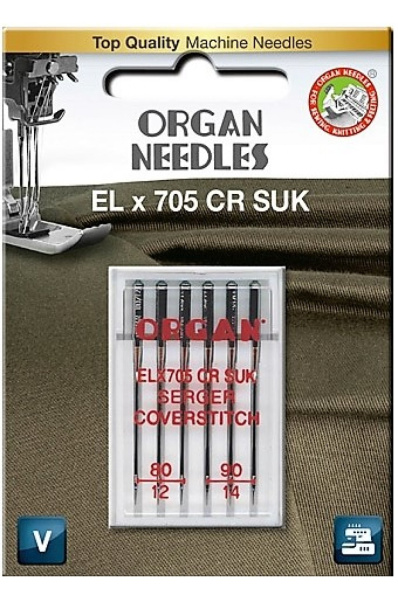 Иглы для распошивальных машин ORGAN EL x 705 № 80-90 (6 игл/упаковка) - фото и цены в Минске