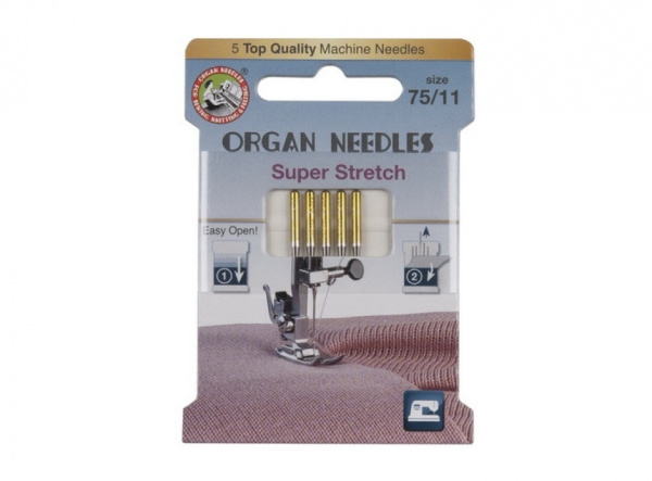 Иглы Супер Стрейч ORGAN № 75 (5 игл/упаковка) eco - фото и цены в Минске