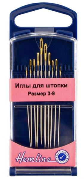 Иглы для штопки в пластиковом контейнере №3-9, 10 шт Hemline 287G.39 - фото и цены в Минске