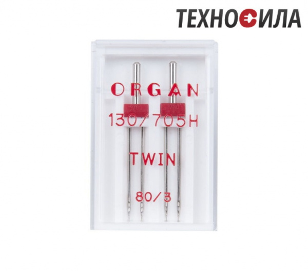 Иглы двойные ORGAN № 80/3 (2 иглы/упаковка) - фото и цены в Минске