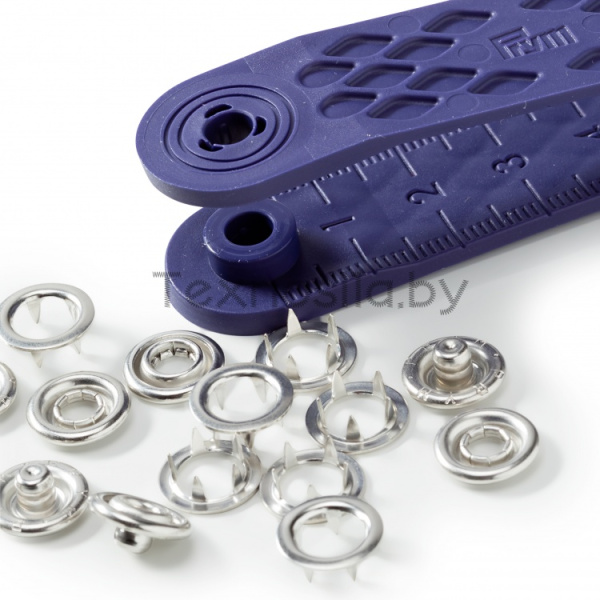 Кнопки Джерси латунь 10 мм 9 шт серебристый Prym 390120 с инструментом для установки - фото и цены в Минске