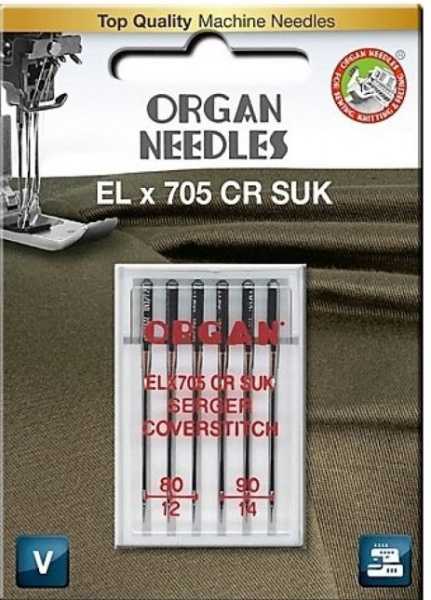 Иглы для распошивальных машин ORGAN EL x 705 № 80-90 (6 игл/упаковка) - фото и цены в Минске