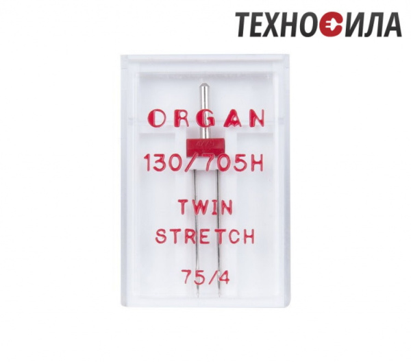 Иглы двойные супер стрейч № 75/4 (1 игла/упаковка) ORGAN  - фото и цены в Минске