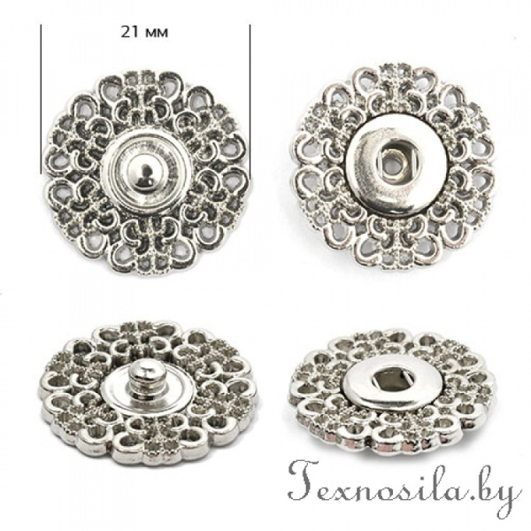 Кнопка пришивная декоративная 21мм цв. никель черный арт. 116 - фото и цены в Минске