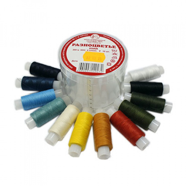 Нитки «Разноцветье» 25 ЛЛ (200м) набор 12 шт - фото и цены в Минске