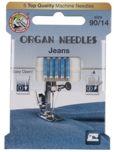 Иглы Джинс № 90 (5 игл/упаковка) есо ORGAN  - фото и цены в Минске