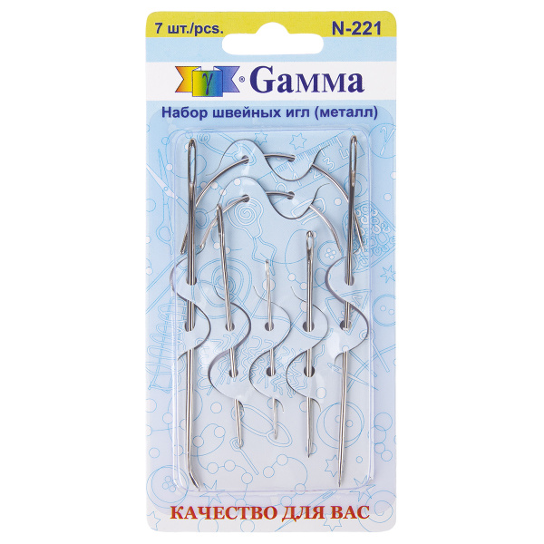 Иглы для шитья ремесленные 7 шт. "Gamma" N-221 с матрасными иглами - фото и цены в Минске