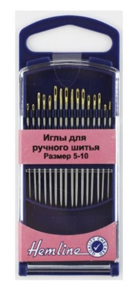 Иглы для ручного шитья в пластиковом контейнере №5-10, 16 шт Hemline - фото и цены в Минске