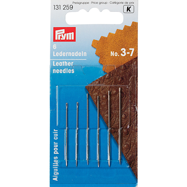 Иглы для кожи с трехсторонним острием №3-7 6 шт Prym 131259 - фото и цены в Минске