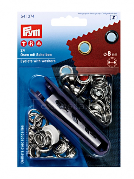 Люверсы латунь 8 мм серебристые 24 шт Prym 541374 - фото и цены в Минске