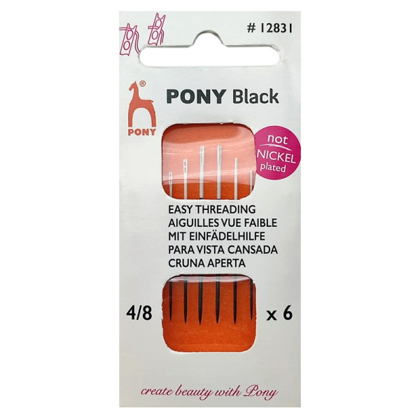 12831 Набор игл Pony Black EASY THREADING №4/8 6шт. - фото и цены в Минске
