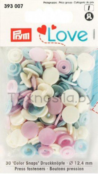 Кнопки Color Snaps пластик 30 шт разноцветные Prym Love 393007 - фото и цены в Минске