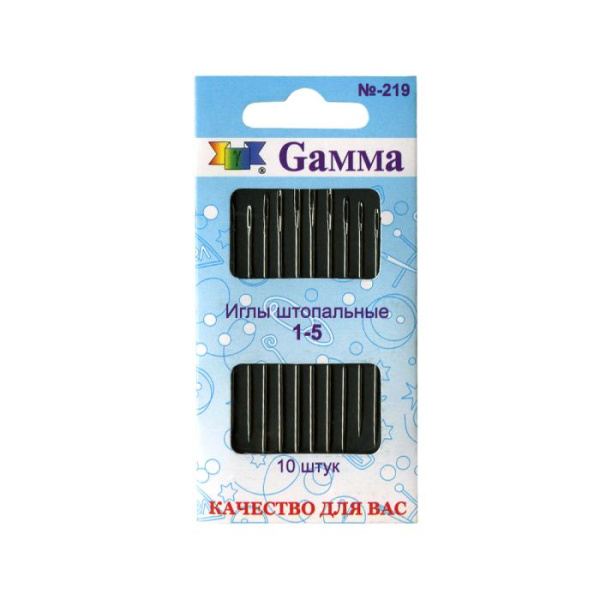 Иглы для шитья ручные для штопки №1-5 10 шт. "Gamma" N-219 - фото и цены в Минске