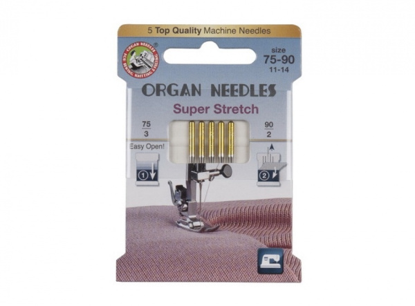 Иглы Супер Стрейч № 75-90 eco (5 игл/упаковка) ORGAN  - фото и цены в Минске