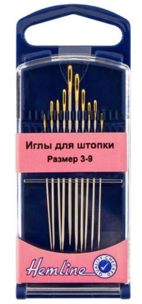Иглы для штопки в пластиковом контейнере №3-9, 10 шт Hemline 287G.39 - фото и цены в Минске