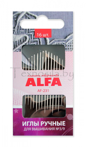 Иглы ручные ALFA AF-231 для вышивания № 3/9 - фото и цены в Минске