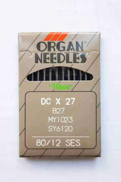 Иглы для промышленных машин Organ DС*27 № 80 SES (10 игл/упаковка) - фото и цены в Минске