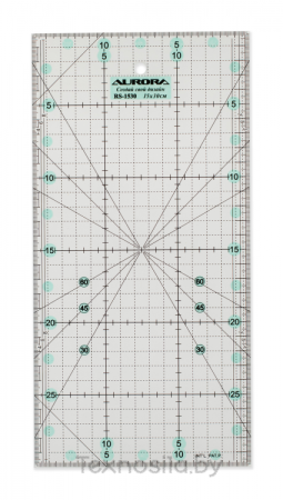 Линейка для пэчворка 30*15 см антискользящая AURORA. Арт. AU-3015 - фото и цены в Минске