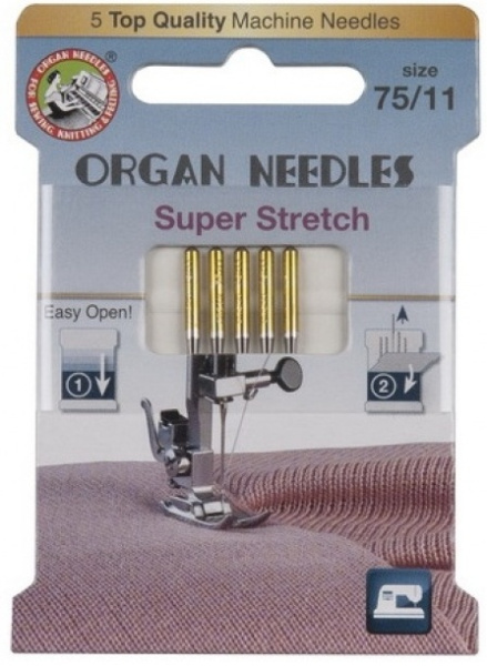 Иглы Супер Стрейч ORGAN № 75 (5 игл/упаковка) eco - фото и цены в Минске