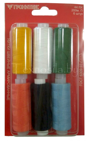 Нитки Армированные Набор Палитра 44 ЛX (200м), 6 шт. - фото и цены в Минске