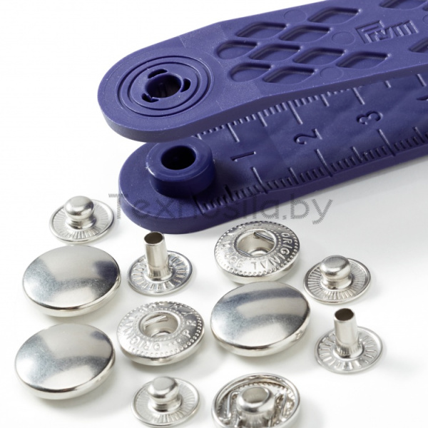 Кнопки Анорак латунь 15 мм 10 шт серебристый Prym 390301 с инструментом для установки - фото и цены в Минске